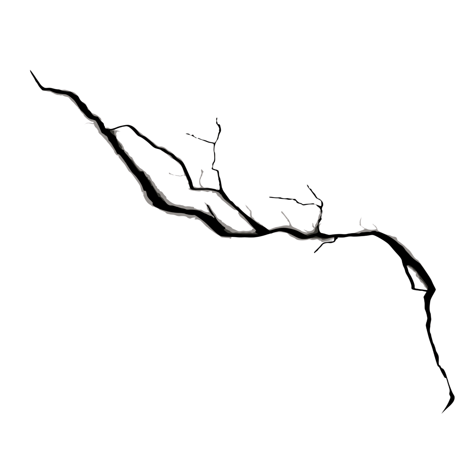 image of a crack in asphalt